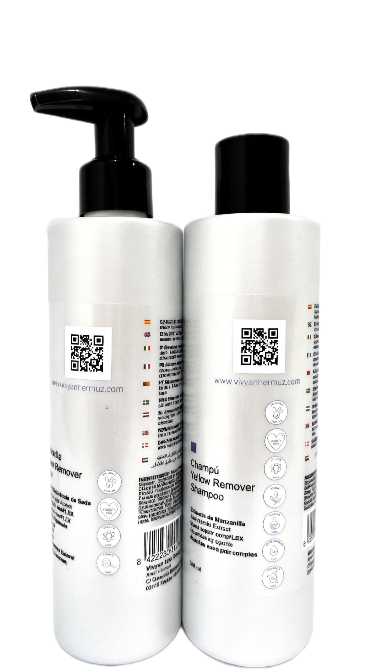 VIVYAN HERMUZ Professional Yellow Remover Duo – Shampoo + Mask (For White, Grey, Blonde & Highlighted Hair)