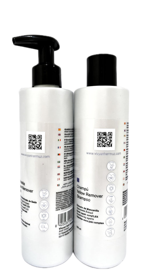 VIVYAN HERMUZ Professional Yellow Remover Duo – Shampoo + Mask (For White, Grey, Blonde & Highlighted Hair)